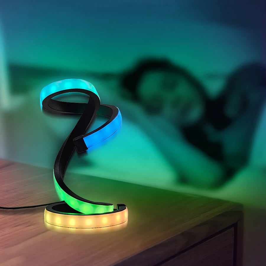 1PC Romantic Rainbow Creative Desk Lamp, USB - 36 Modes Rainbow Running Light for Bedroom Atmosphere Lamp Night Light, Suitable