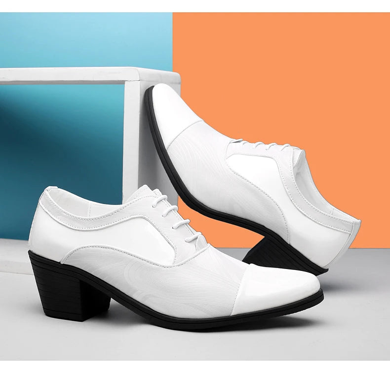 Height Increasing Men Dress Formal Business Shoes Luxury Italy Gentleman Party Evening Oxfords High Heel Youth Wedding Shoes