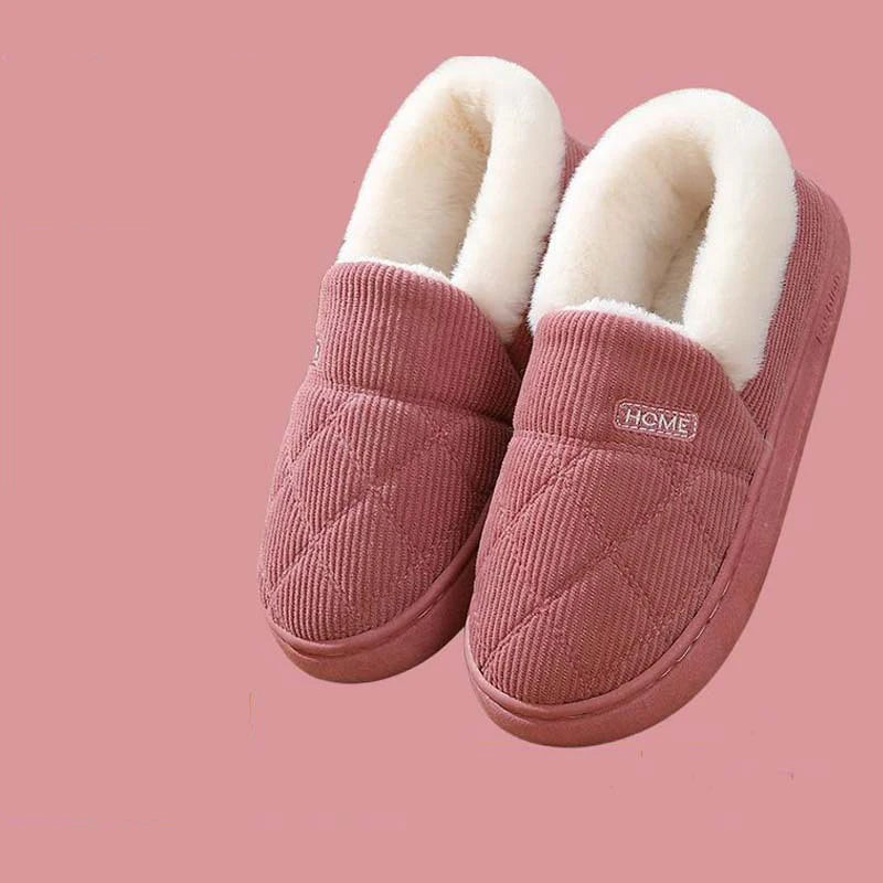 Women's Winter Warm Fuzzy Slippers Soft Cosy Plush Lined With Non-Slip Flat Sole Suitable For Bedroom Use Fur Fluffy Indoor Cotton Shoes
