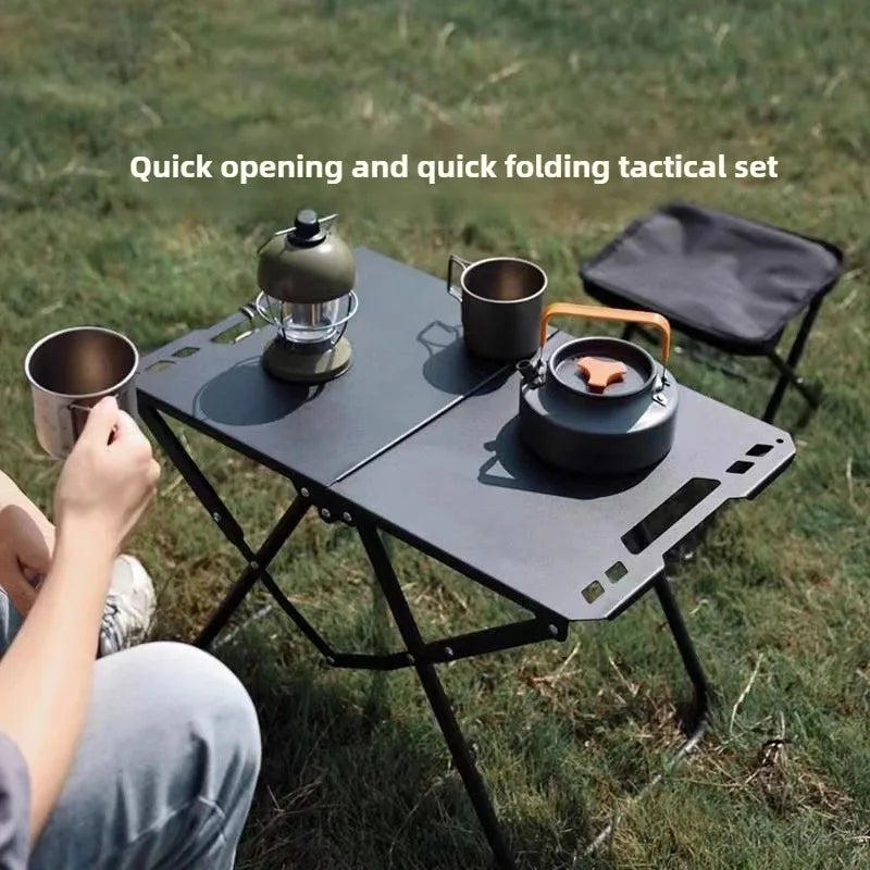 Portable Picnic Table Tactical Style Camping Table Foldable Expandable Outdoor Camping Hiking Furniture