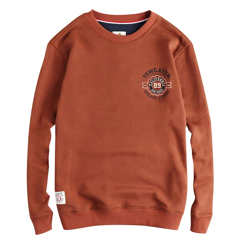 Autumn New American Retro Long Sleeve O-neck Letter Printed Sweatshirts Men's Fashion Washed Old Terry Pullover Casual Sportwear