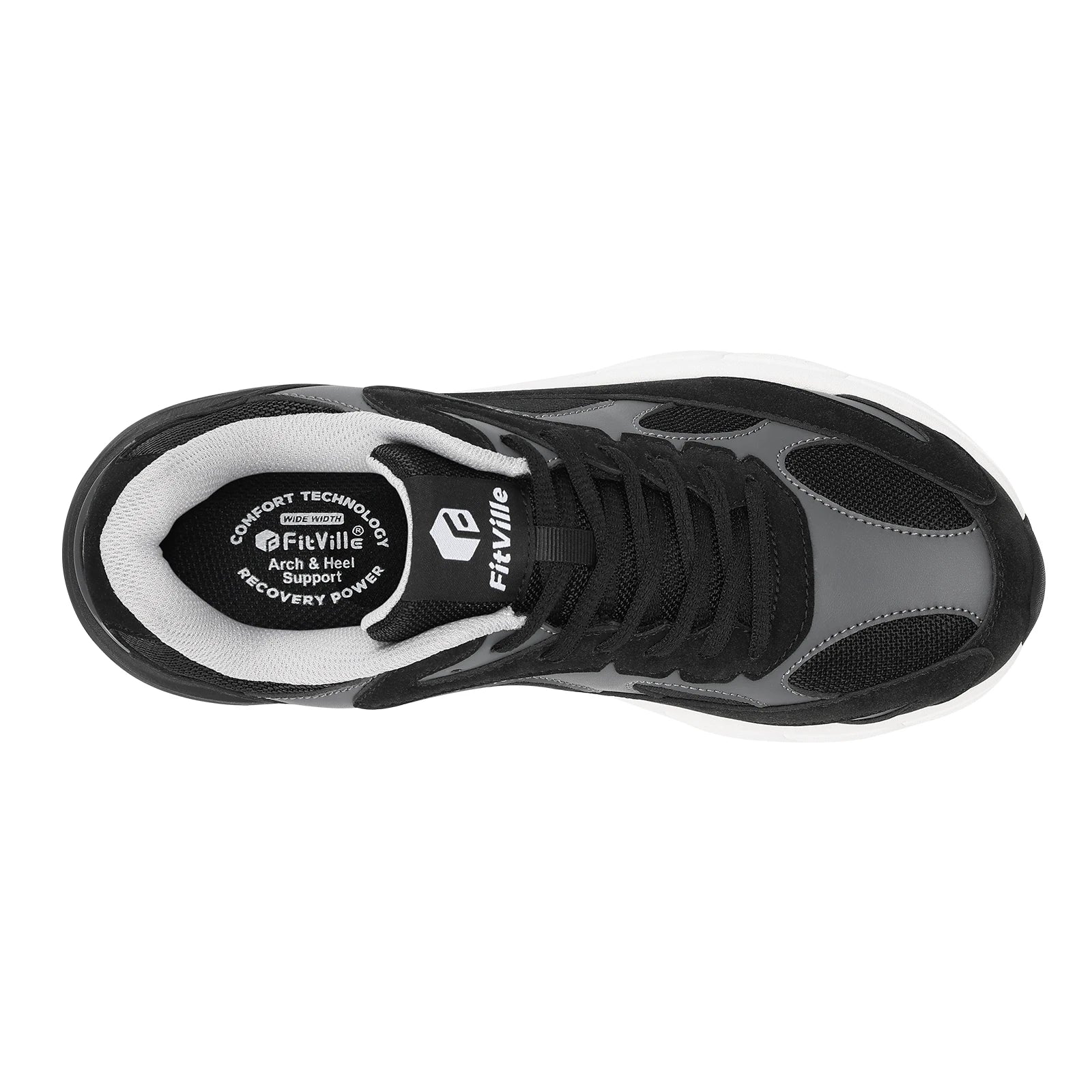 Men's Extra Wide Cushioned Sports Walking Shoes For Swollen Feet, Flat Feet, And Arch Fit - Suitable For Heel Pain Relieve