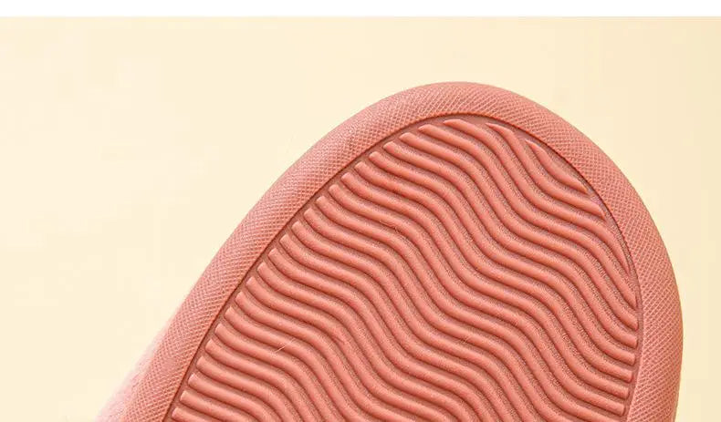 Women's Winter Warm House Fuzzy Slippers Couple Indoor Anti-Skid Plush Lined Bedroom Slides Fluffy Cotton Shoes For Ladies