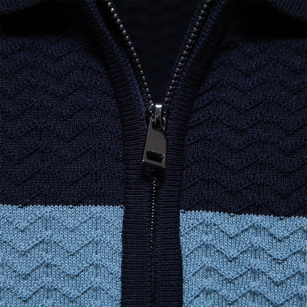2024 Neues Sommer-Poloshirt mit strukturiertem Rippenstrick für Herren, kurzärmelig, atmungsaktiv und cool