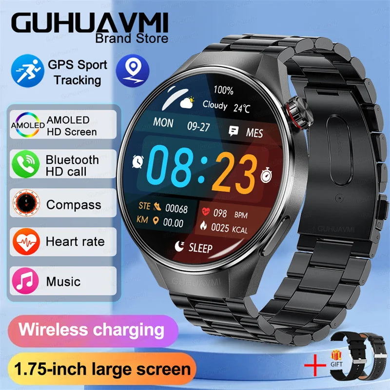 2025 True AMOLED Smart Watch Full Touch Screen 466*466 HD Health Tracker Voice Call Smartwatch For Men & Women - Compatible with Xiaomi & Huawei IOS