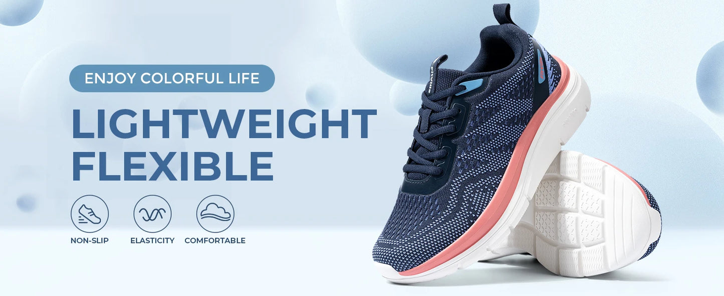 Women's Shoes Wide Width Walking Casual Shoes Thick Sole Lightweight Sneakers for Swollen Feet Relieve Toe Pain