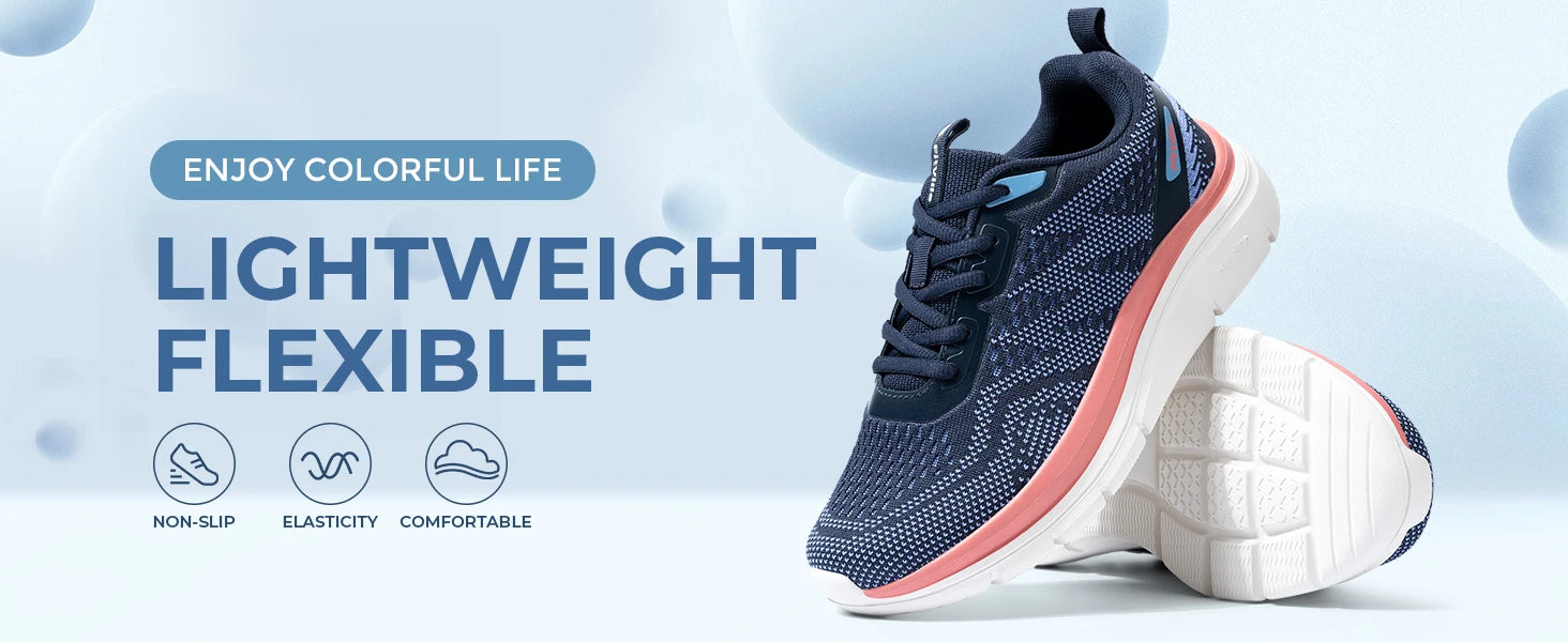 Women's Shoes Wide Width Walking Casual Shoes Thick Sole Lightweight Sneakers for Swollen Feet Relieve Toe Pain