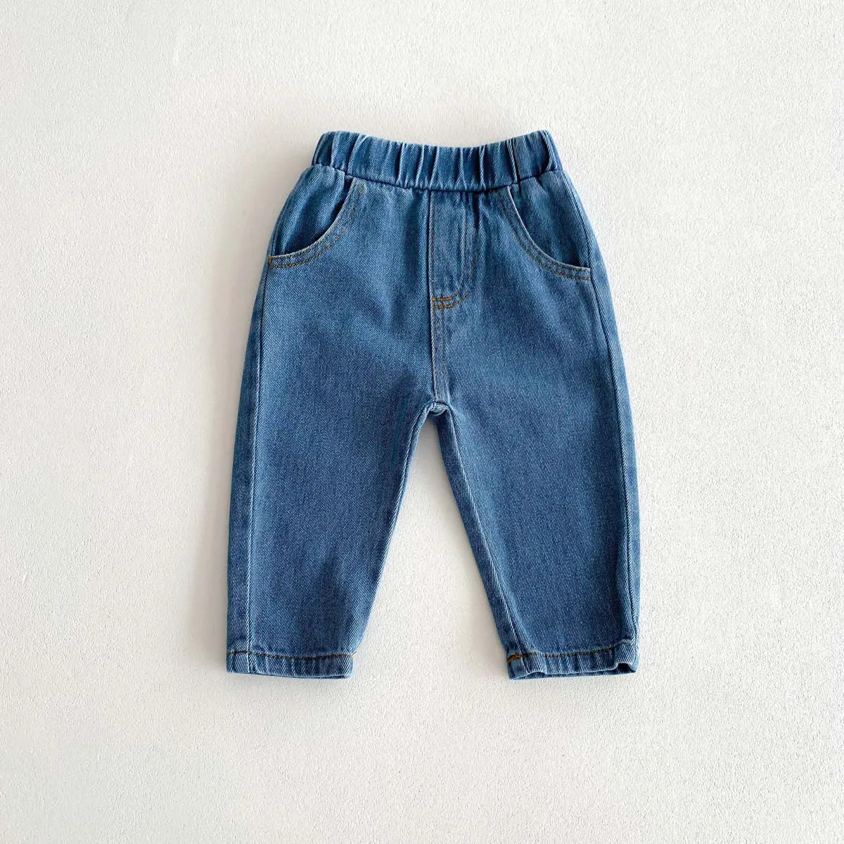 Kid's Trousers Base Colour Children Soft Denim Pants Boys Jeans Girls Solid Skinny Pants 1-6Y Unisex