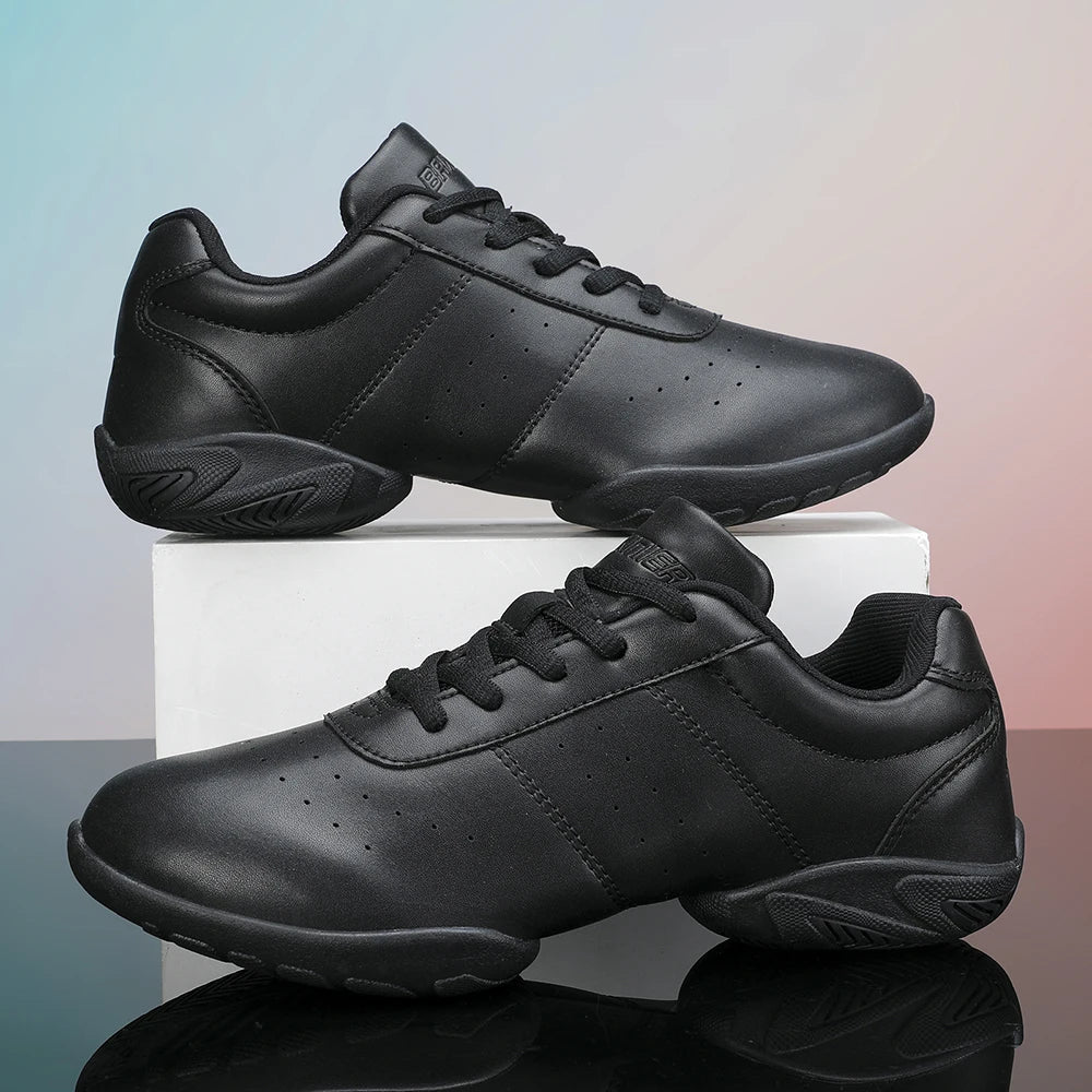 Girls White Dance Shoes Jazz Sneakers Youth Cheerleading Shoes Athletic Training Tennis Kids Competitive Aerobics Shoes