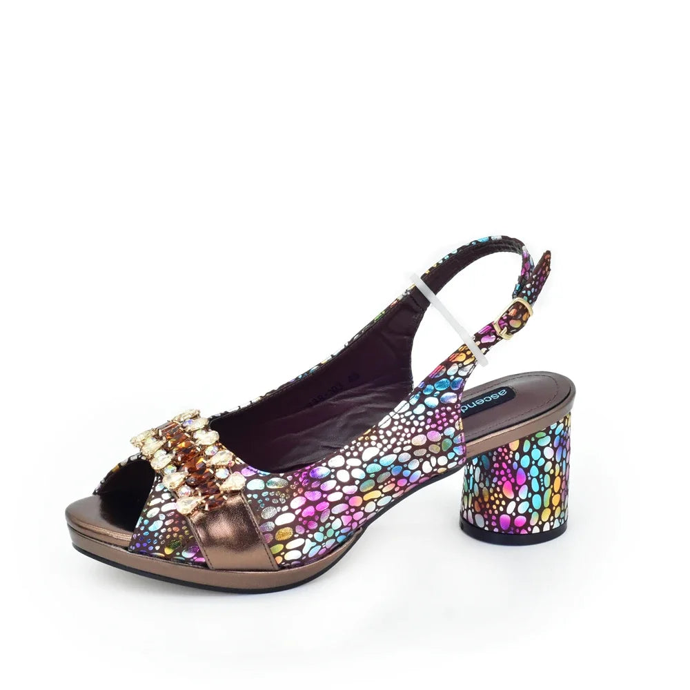 2025 Women Party Italian-Nigerian Shoe and Bag Set Decorated with Rhinestone Suitable for Wedding