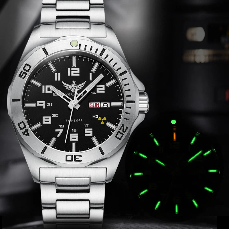 YELANG Watch Men's 44MM Mechanical Wristwatches Luxury Sapphire Glass AR Coated Automatic Watches 10BAR Waterproof Watch For Men