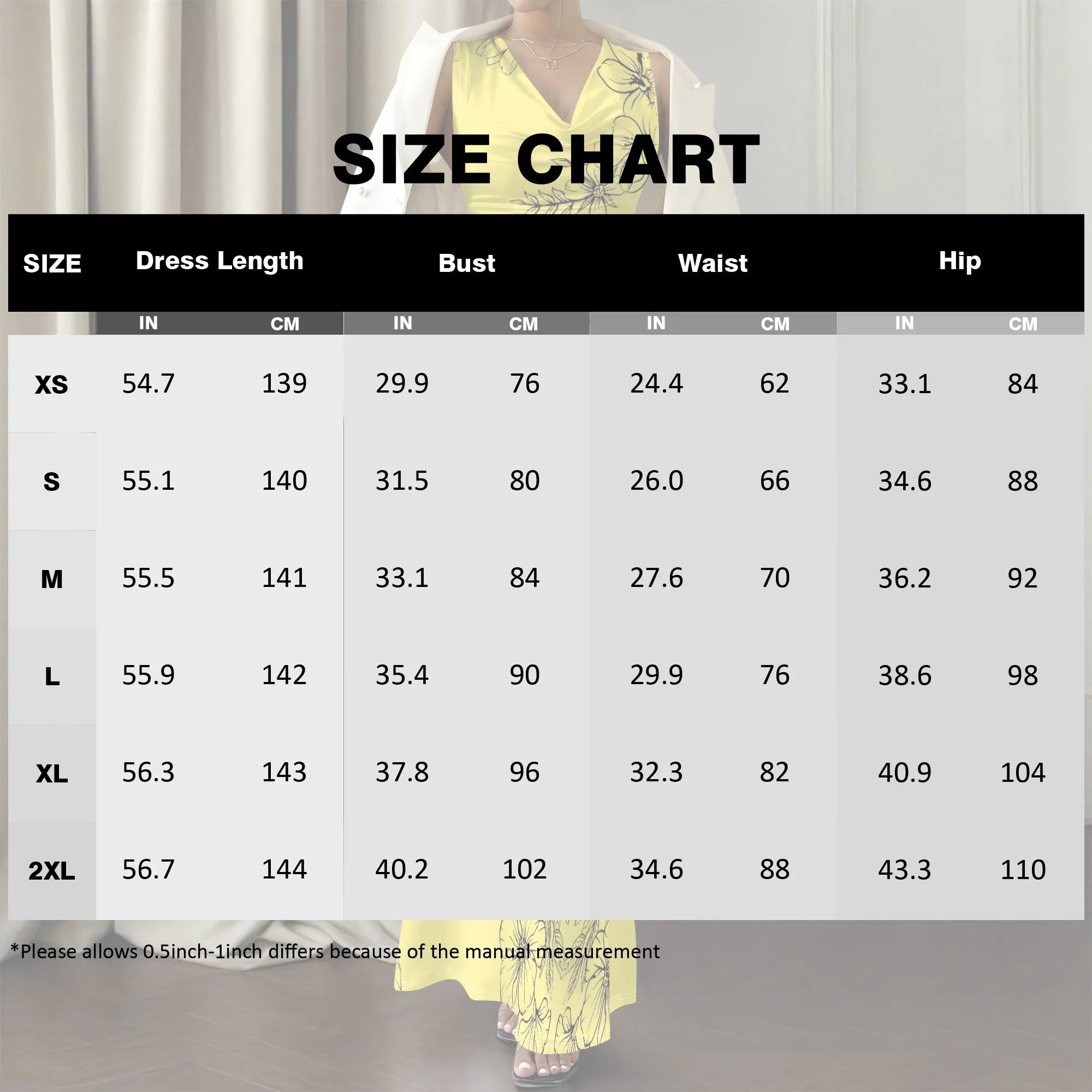 Women's V-Neck Sleeveless Maxi Dress Yellow Black Outline Floral Print Elegant Bodycon Summer Dress