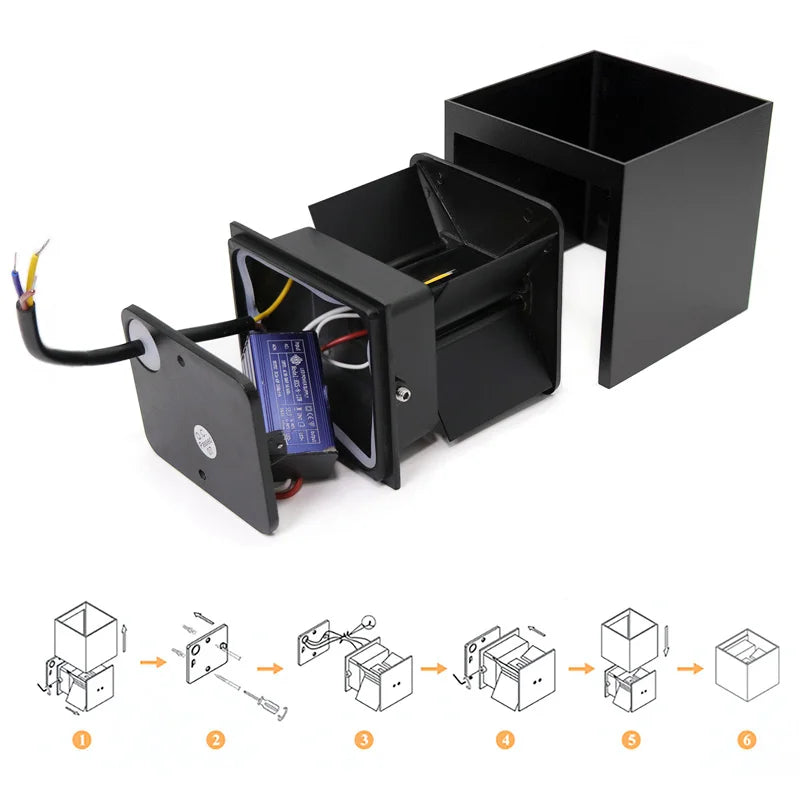 Aluminum LED Outdoor Wall Light Waterproof IP65 Garden Lights 6W 12W Interior Wall Lamps for Bedroom Living Room Stairs Lighting