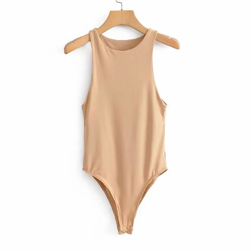 2025 Zomer Effen Kleur Vrouwen Bodysuits Y2K Streetwear Mouwloos Vest Bodysuit Vrouwelijke Sexy Bodycon Club Korte Playsuits Mujer