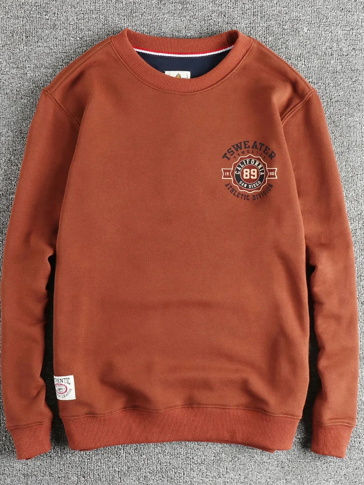 Autumn New American Retro Long Sleeve O-neck Letter Printed Sweatshirts Men's Fashion Washed Old Terry Pullover Casual Sportwear