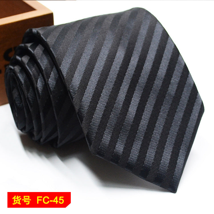 Men's Solid Color Stripe Floral Jacquard Necktie 7-8cm Width Fashionable Daily Wear Cravat for Wedding Party Gift