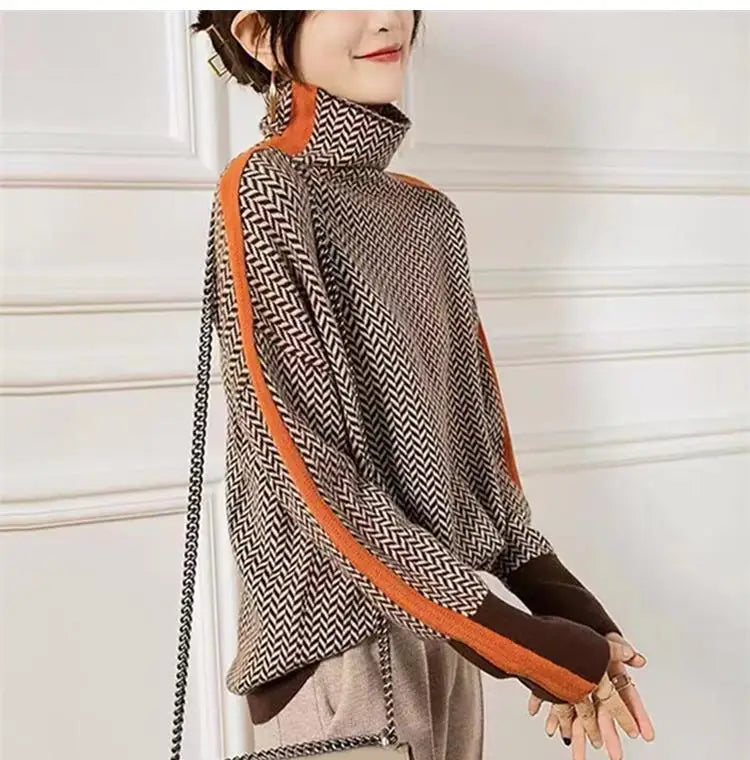 Dames coltrui gebreid eenvoudig zacht top slim warme trui pullover basic dames truien