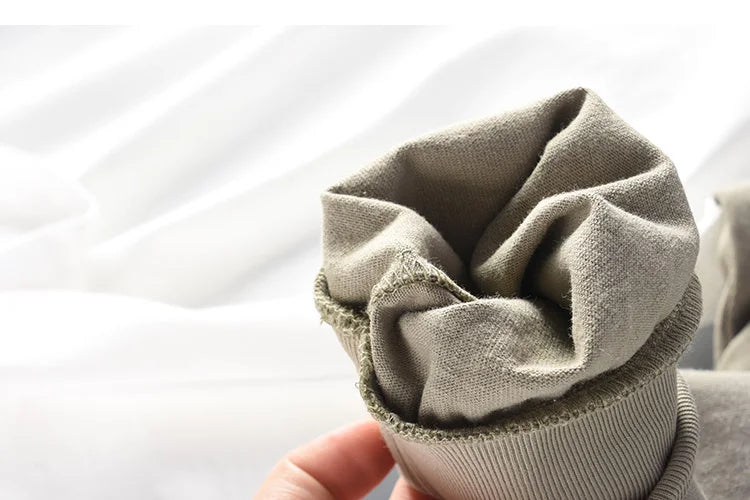 Autumn New American Retro Long Sleeve O-neck Contrast Splicing T-shirt Men's Fashion 100% Cotton Washed Old Casual Sport Tops