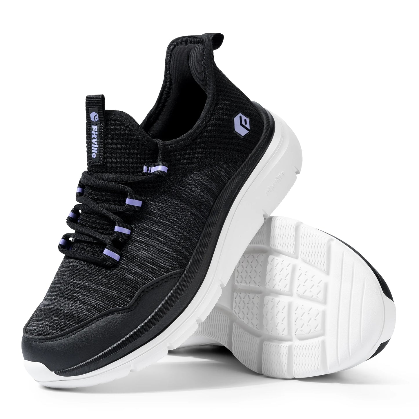 Women's Wide Foot Slip-On Sneakers Hands-Free Running Shoes Walking Shoes for Fat Feet Flat Feet Plantar Fasciitis