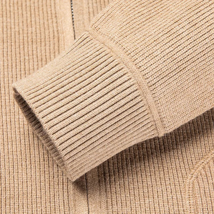 Men's Solid Colour Autumn Long-Sleeved Stretch Warm Cardigan, Daily Jacket Sizes M-4XL