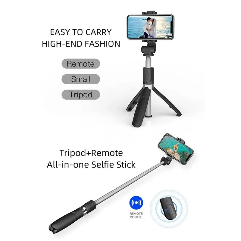 H1 Draadloze Bluetooth Selfie Stick statief monopod standaard Telefoonhouder voor buitenreizen 3 IN 1