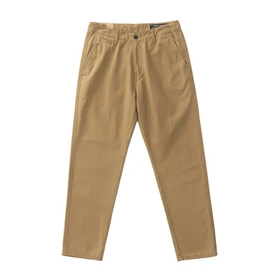 Spring Autumn New American Retro Twill Amekaji Chino Cargo Pants Men's Simple 100% Cotton Washed Straight Casual Trousers
