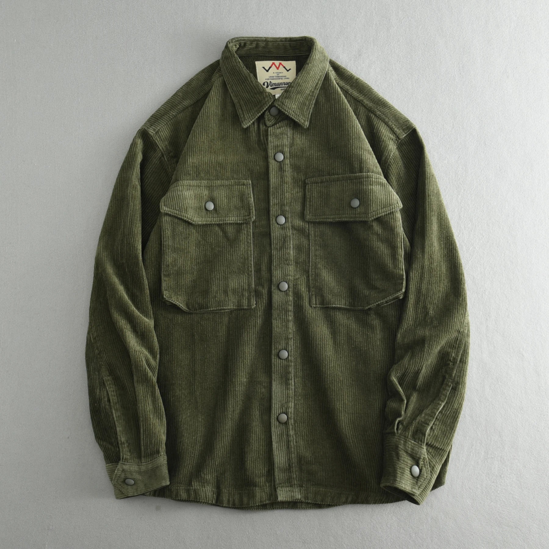 Herfst Winter Nieuw Amerikaans Retro Lange Mouw Revers Verdikt Corduroy Overhemd Heren 100% Katoen Gewassen Dubbele Zak Casual Jas