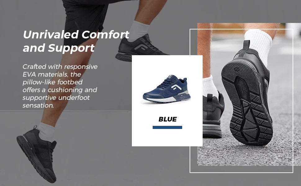 Men's Casual Sport Shoes Light Sneakers Lightweight Anti-slip Athletic Jogging Shoes For Swollen Feet Arch Support