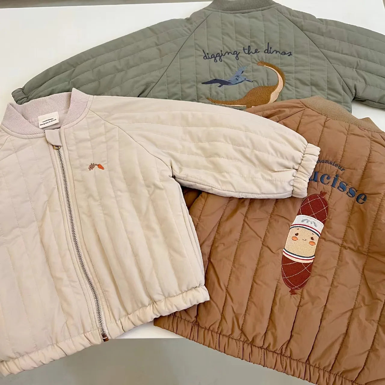 2025 Winter New Baby Thick Warm Coat Children Cotton Padded Jacket Infant Girl Cartoon Baseball Uniform Kids Boys Quilted Jacket 1-3Y