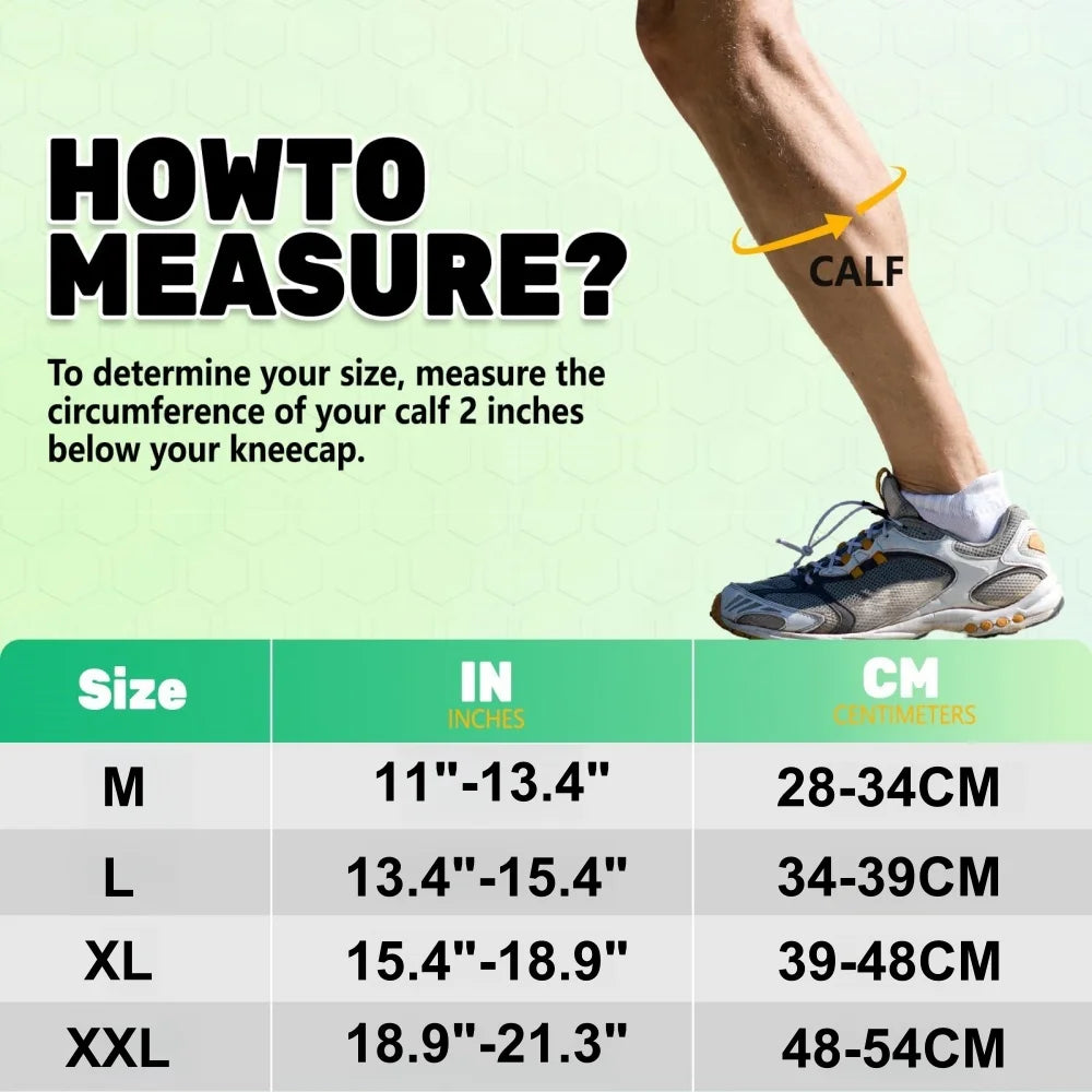 1Pair Unisex Calf Compression Sleeves with EVA Pad, Leg Support For Shin Splints - Shin Guards For Football And Track Sports