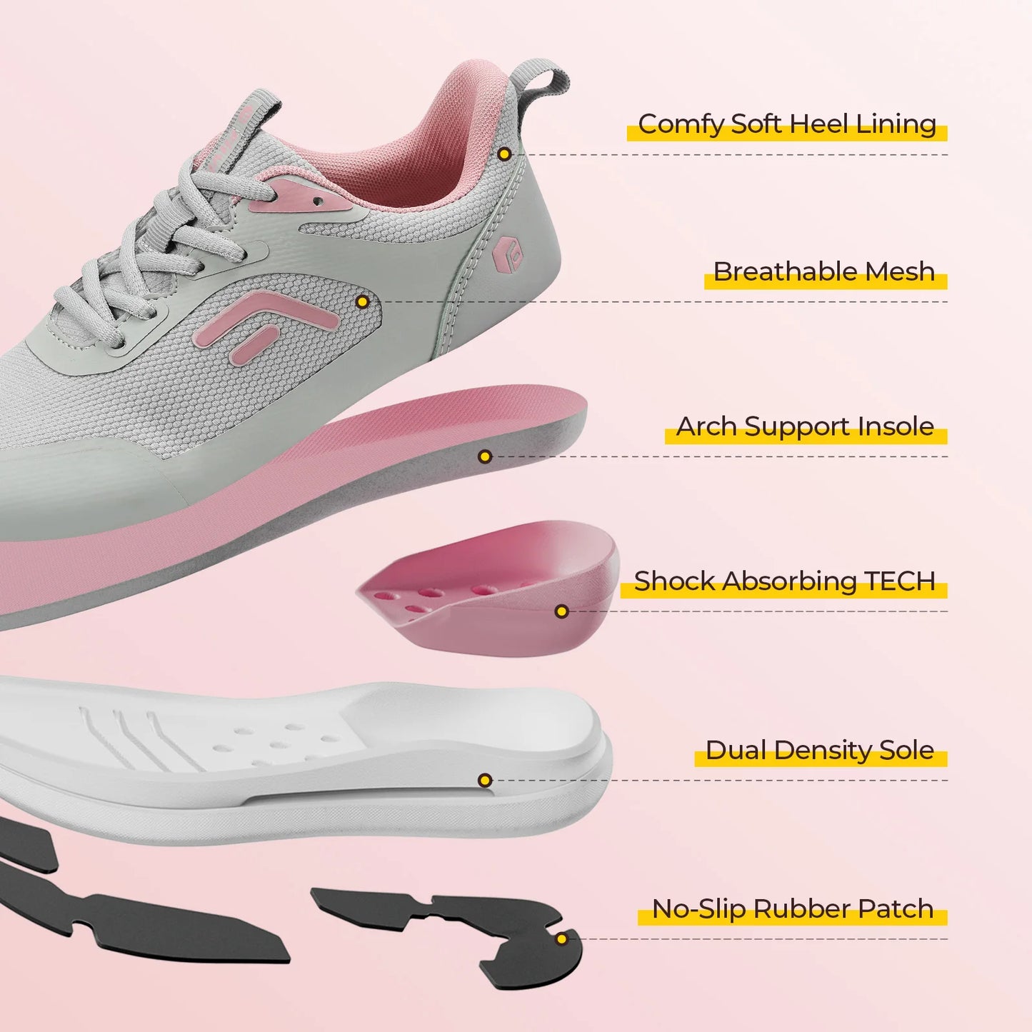 Damesschoenen Comfortabele en verstelbare brede hardloopschoenen voor sport en training in de sportschool, crosstrainingssneakers voor voet- en hielpijn