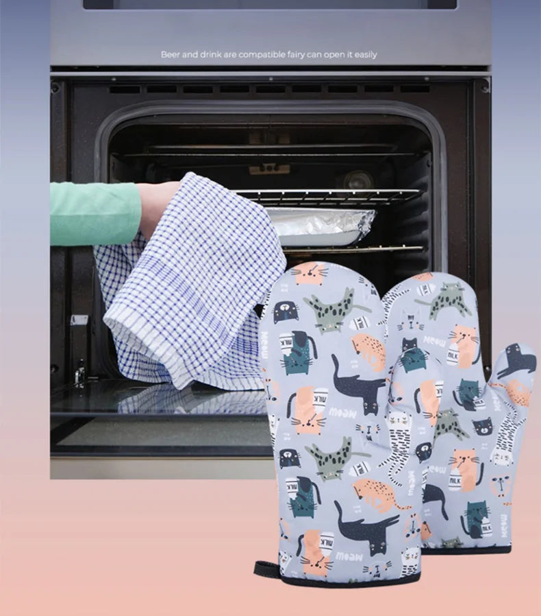 GIANXI Microwave Mitts Gloves  Anti-scald  Heat Resistant Insulation Non-slip Kitchen Tools Oven Mitts Baking Accessories