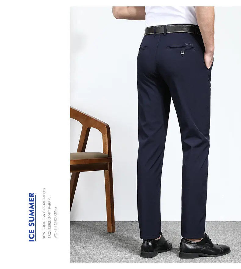 Stretchable Men's Dress Pants, Classic Trousers for Versatile Wear, Comfort & Style Combined Sizes 28-40
