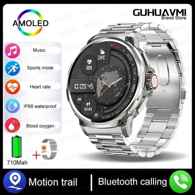 2025 GPS Track Smart Watch 1.85-Inch Ultra HD AMOLED Screen 710MAH Battery Bluetooth Call Smartwatch For Men - Compatible with HUAWEI & Xiaomi IOS