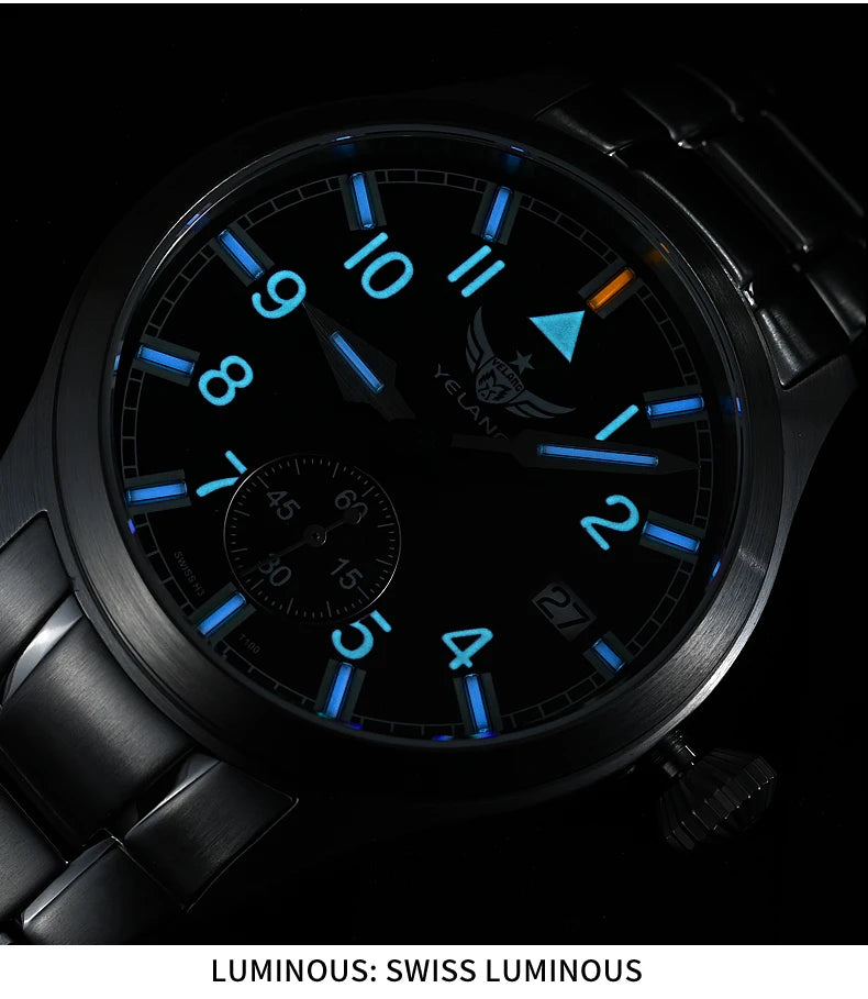 Yelang V1023 Men Watch Japanese VL58 Movement Casual Men's Quartz Watch 10ATM 100m Waterproof Luminous Sports Watch Sapphire