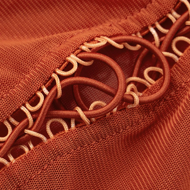 Hollow Sexy Dress Women o-Neck Coquette Sleeveless Patchwork Pleated Hem Halter Summer Midnight Clubwear Mini Bodycon