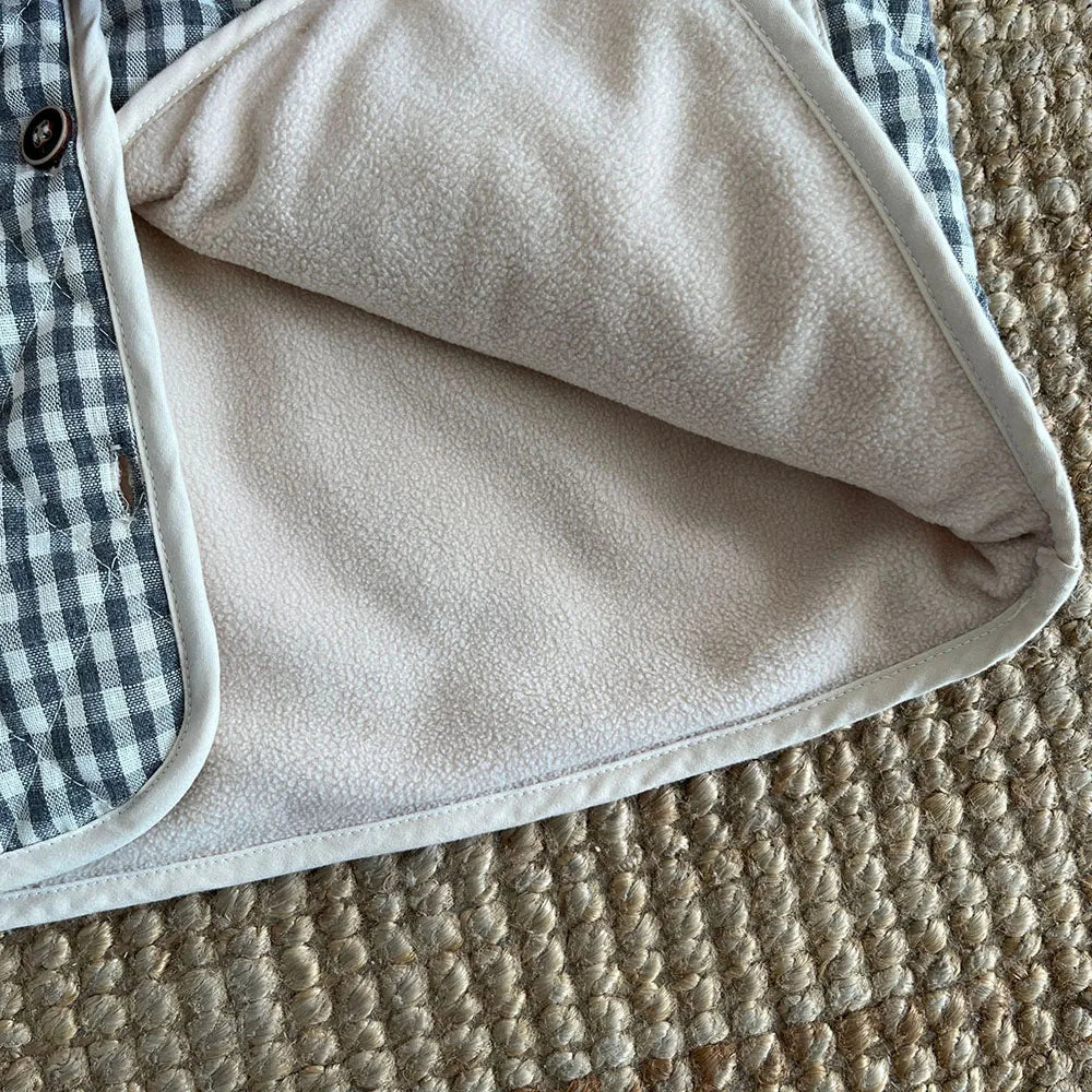 Children's Clothing Autumn Winter Girls Plaid Fur Lining Vest Kid's Warm Casual Waistcoat Jacket Boys Outwear 2-7Y Unisex