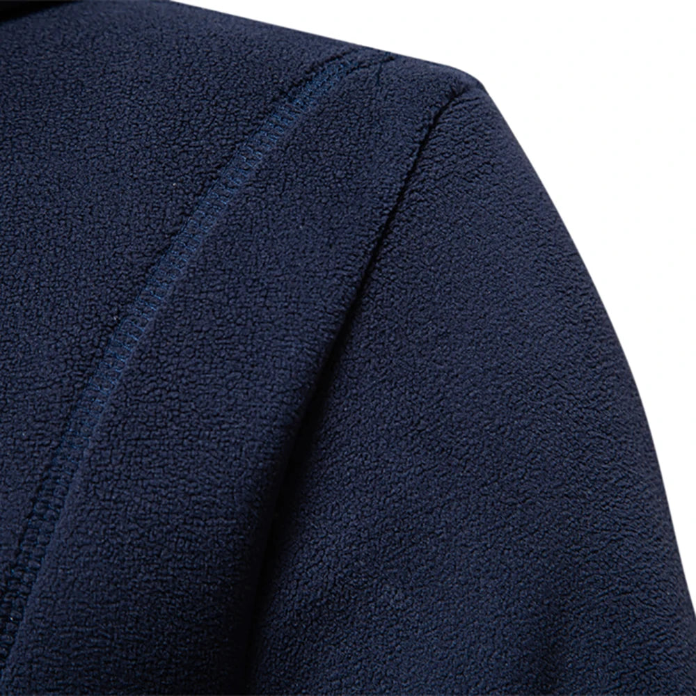 Herren Winter Solid Fleece Hoody Hochwertiger warmer Casual Kordelzug Hut Sweatshirt Softshell Hoodies für Männer