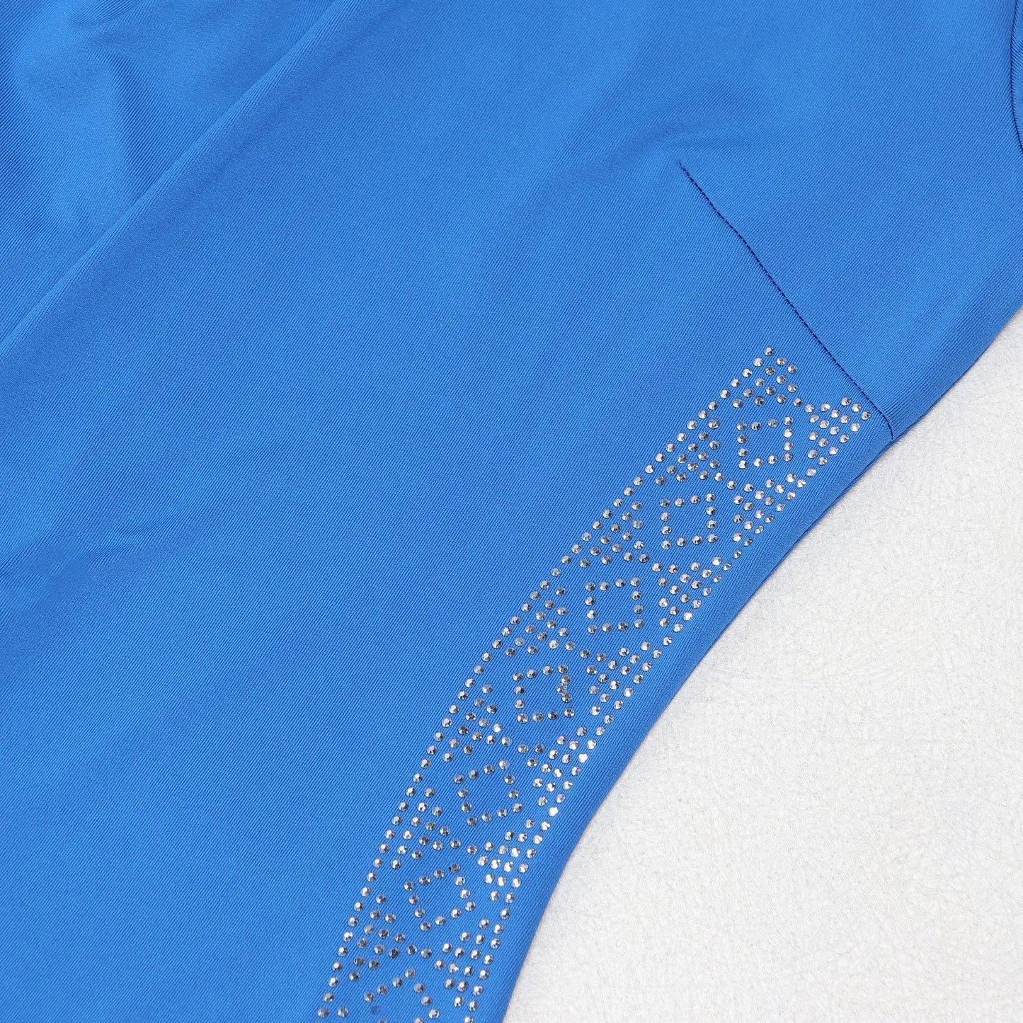 Women's Casual Solid Color V Neck Flare Sleeve Rhinestone Decor Backless Midi Pencil Dress