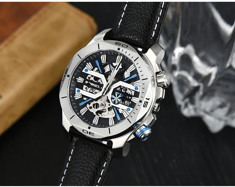 Yelang Men Dress Watch 44mm Vintage Dial Retro Business Luxury Sapphire Japan 8N40 Automatic Mechanical Waterproof 30Bar Reloj
