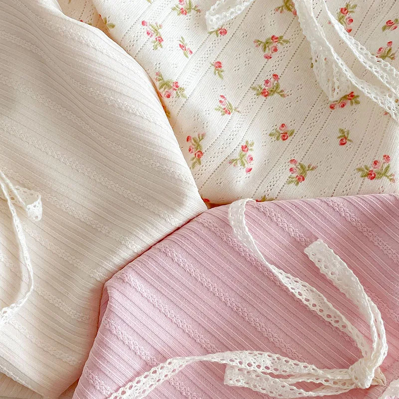 New Summer Kids T-shirt Boys Cute Hollow Out Floral Tops Children Thin Style Pit Strip Lace Girls Tee 1-5T Unisex