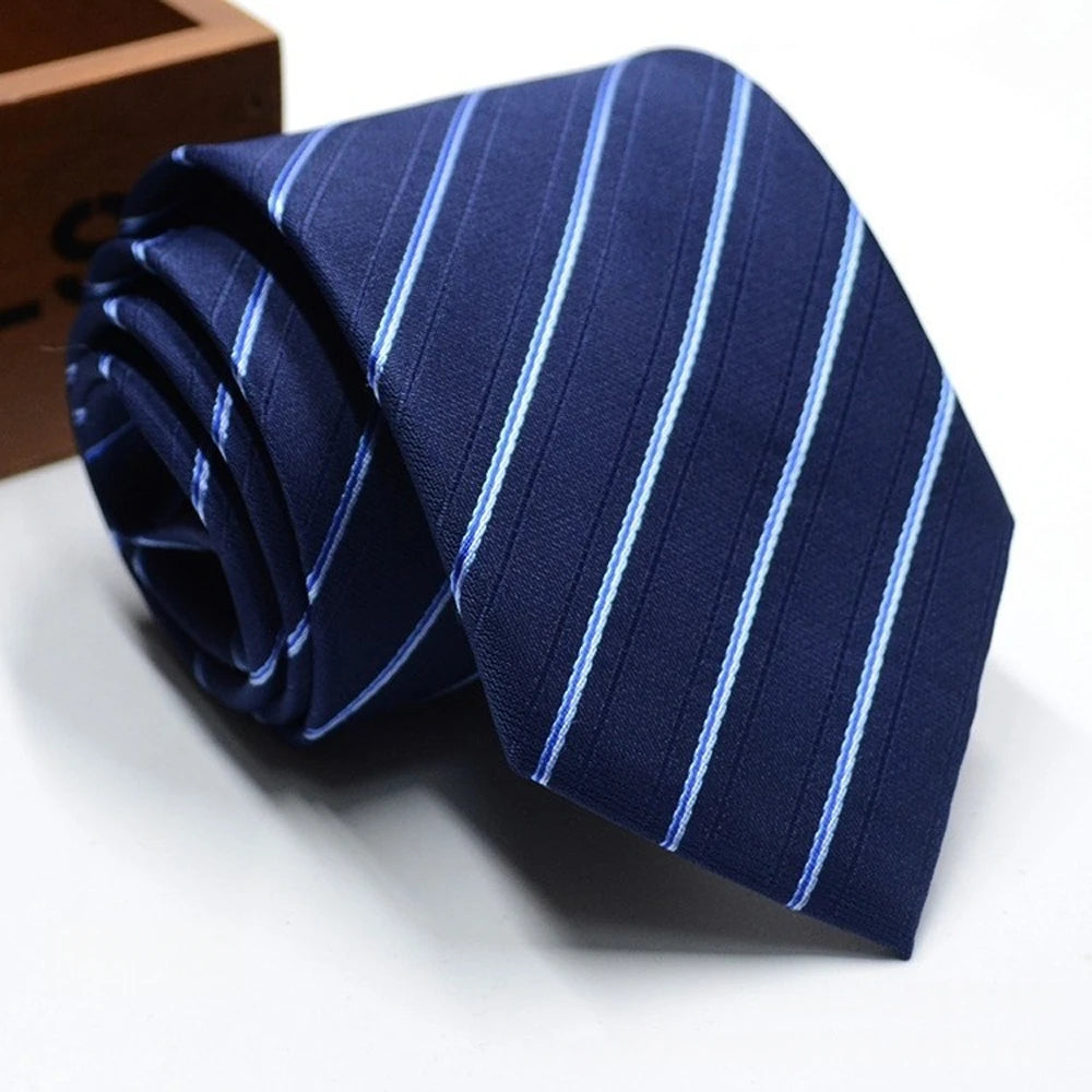 Men's Solid Colour Stripe Floral Jacquard Necktie 7-8cm Width Fashionable Daily Wear Cravat for Wedding Party Gift