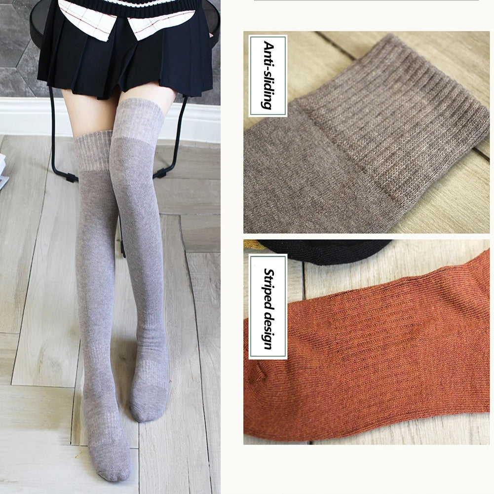 Dijhoge overknee sokken voor vrouwen, lange kousen, schattige Hawaii dikke beenwarmers, katoenen hoge sokken voor meisjes