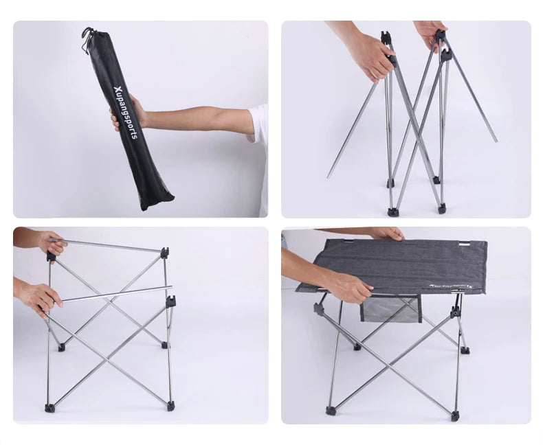 Outdoor Folding Small Table, Portable Camping Picnic Table, Ultralight  Aluminum Alloy Oxford Cloth Table