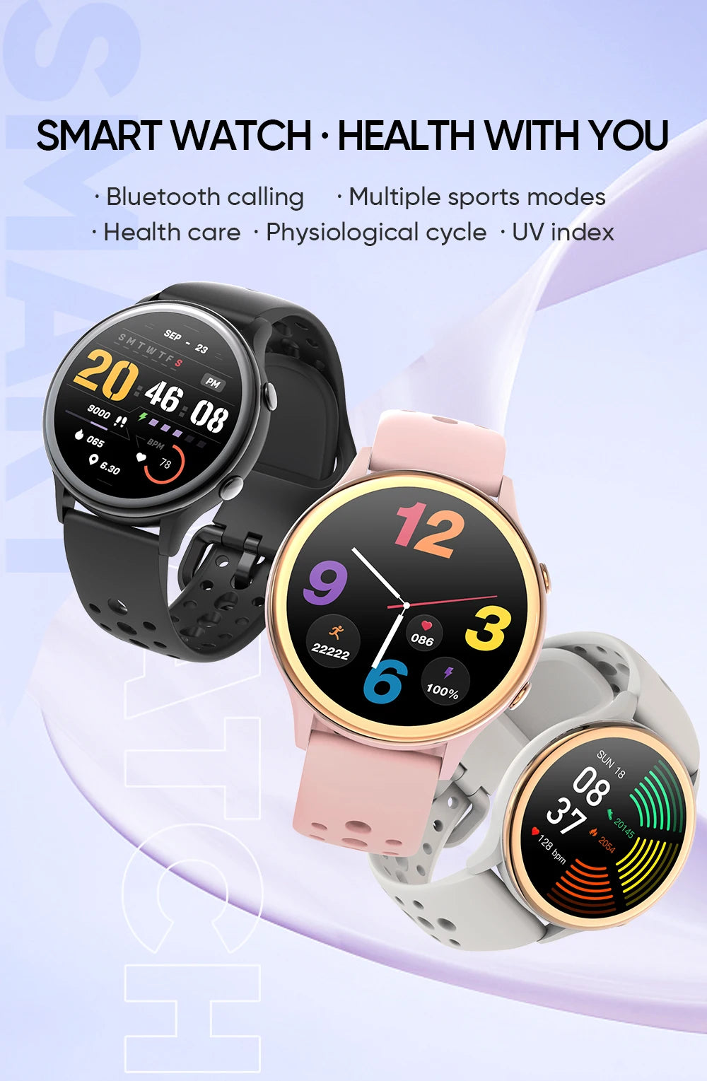 2025 Mini Smart Watch Dames 1,27-inch 360*360 AMOLED HD-scherm IP68 Waterdicht Hartslag Bloedzuurstof Smartwatch - Compatibel met HUAWEI IOS