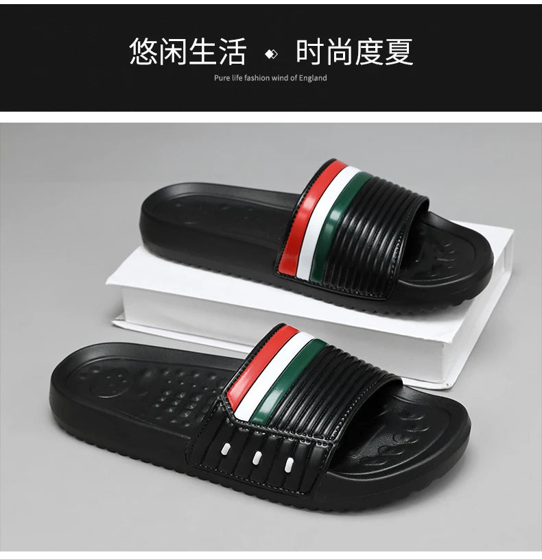 Indoor Home Men Bedroom Slippers All Season Youth Casual Sandals Swimming Water Pool Boy Walking Slides