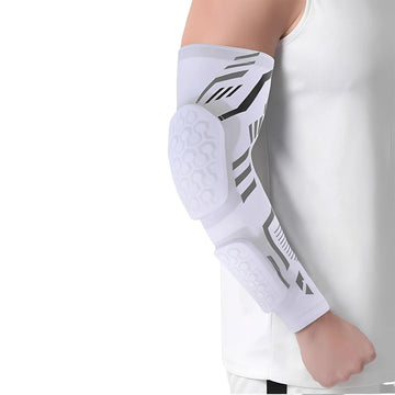 Sports Anti-Collision Padded Arm Sleeves For Protection of Elbow and Forearm During Sports - Honeycomb Pads For Men & Women