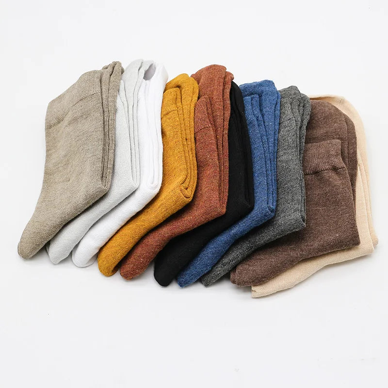 10 Pair Women's Bamboo Fibre Socks Harajuku Retro Solid Colour Casual Ladies Set Korean Style Female Socks