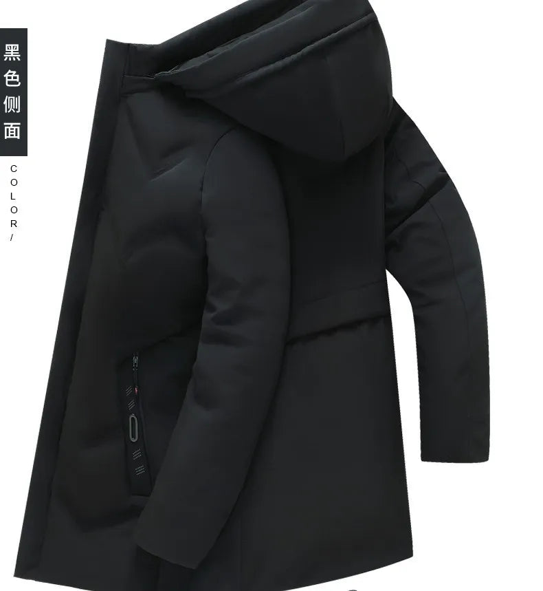 Men's Top Grade Designer Brand Parka Jacket, Thick Casual Fashion Windbreaker, Hooded Quilted Bubble Male Long Coats
