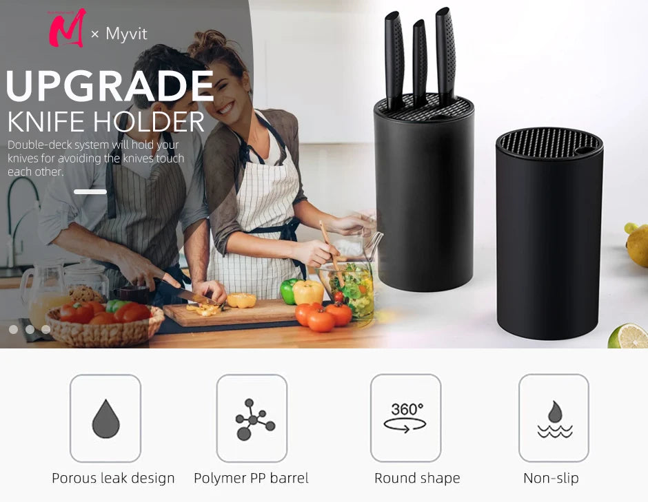 8.8inch Knife Holder Stand for Kitchen Chef Ceramic Knife Inserted Plastic Knives Block Storage Tank Holder Kitchen Accessories